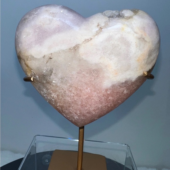 Pink Amethyst Quartz Crystal Druzy Heart - Picture 11 of 11